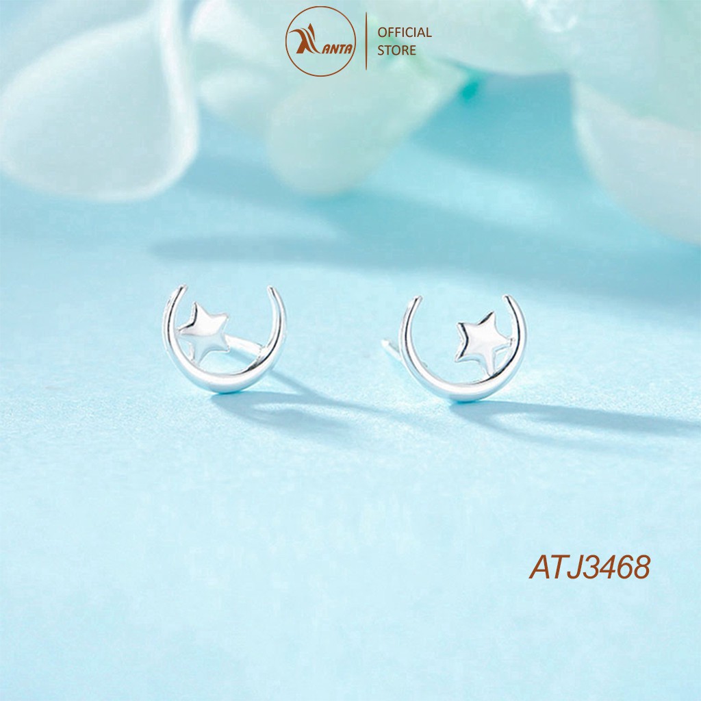 Khuyên tai hình trăng khuyết và ngôi sao dễ thương đơn giản phong cách Hàn Quốc dành cho nữ ANTA Jewelry - ATJ3468