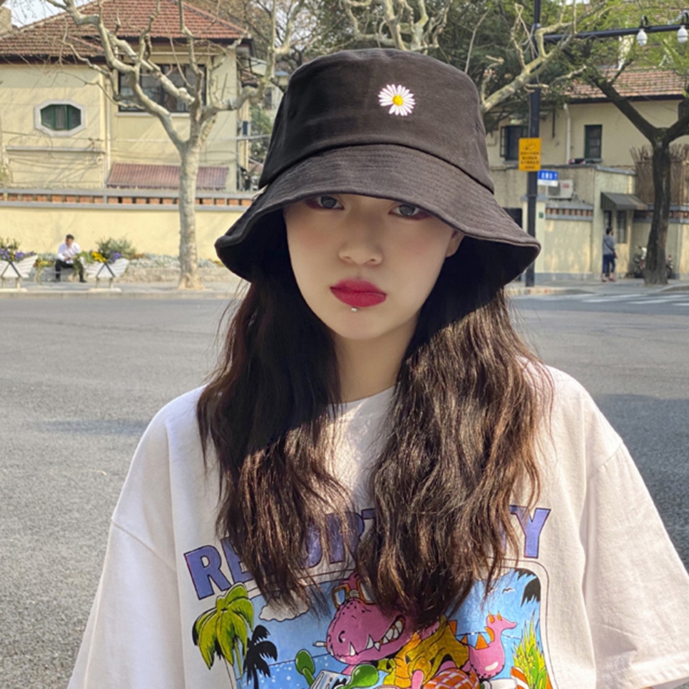 Nón Vành Thêu Hoa Cúc Thời Trang Mùa Hè Năng Động Dành Cho Nữ
