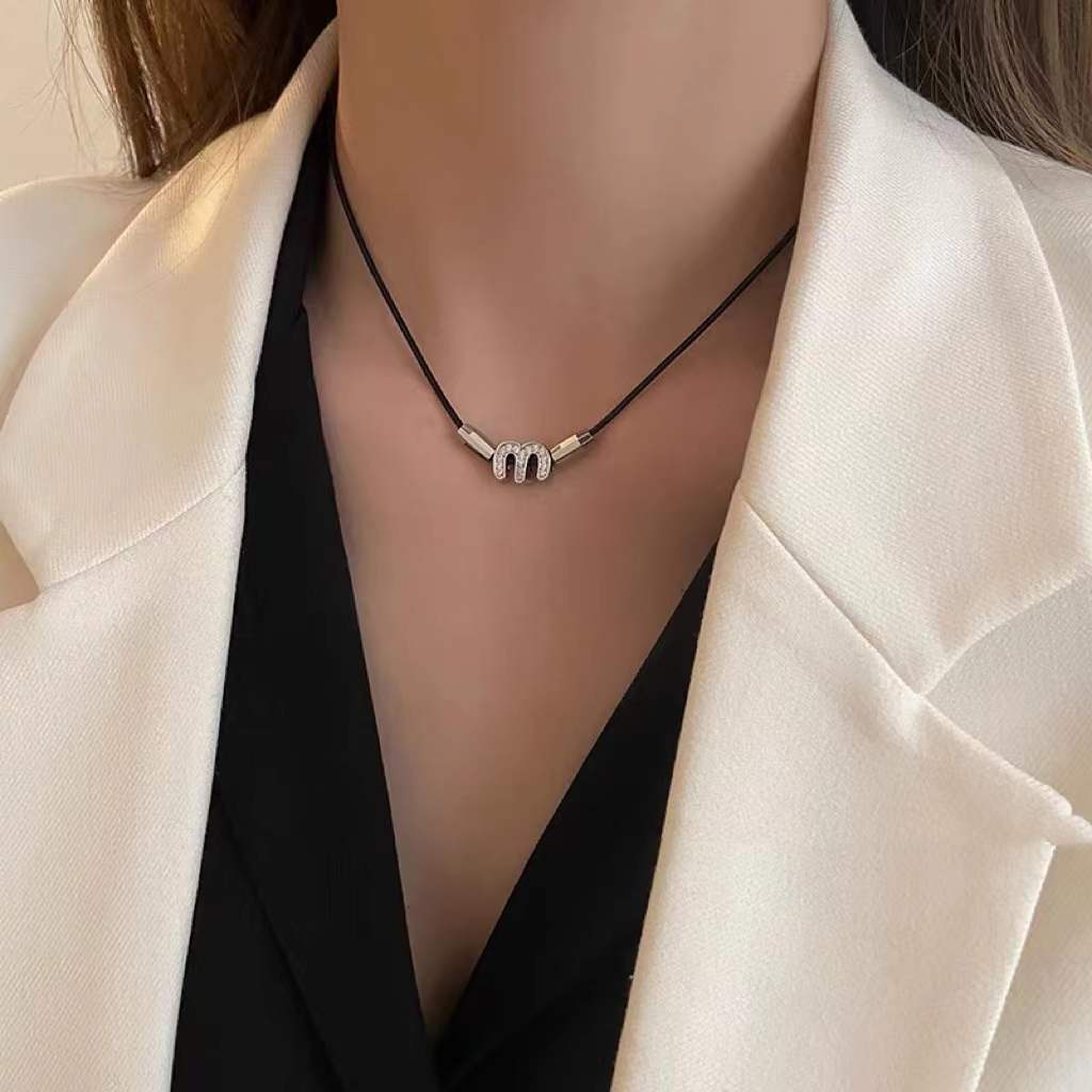 Vòng cổ Hai Lớp Mặt Chữ M Phong Cách Âu Mỹ Thời Trang