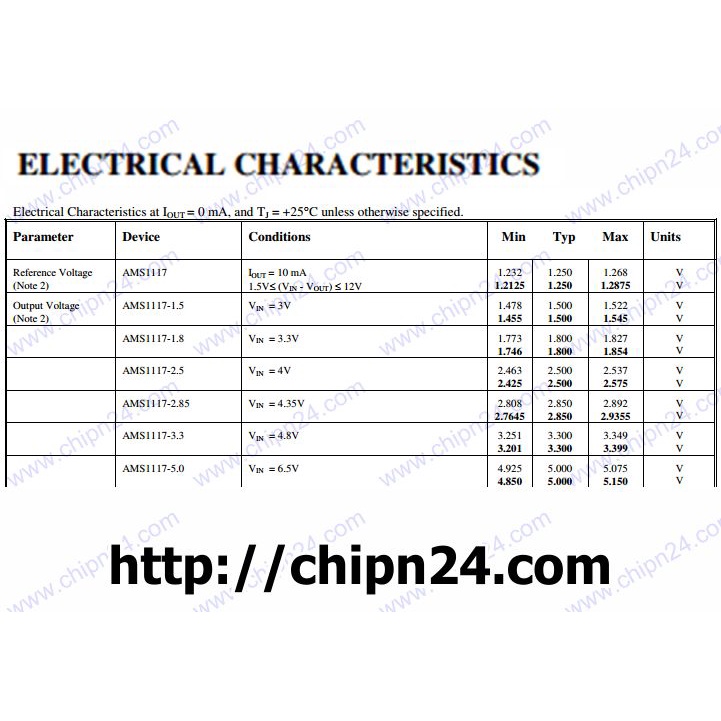 [4 CON] IC AMS1117-ADJ SOT-223 (SMD Dán) (AMS117 1117 Adj)
