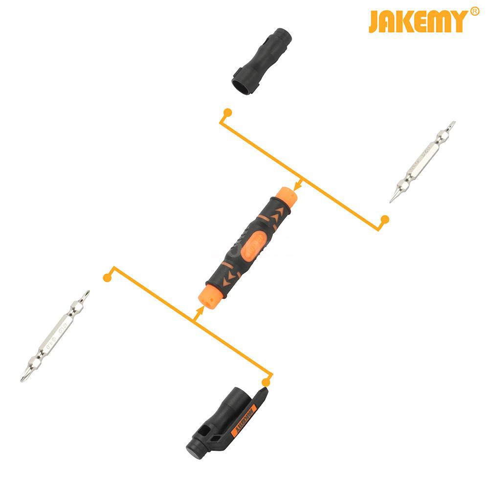 zone1 JAKEMY 3 in 1 Portable Double-head Bits Screwdriver Pen with Magnetic Two Way Slotted and Phillips Bits Screw-driv