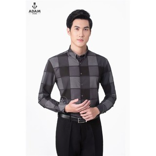 Áo sơ mi nam adam store nam kẻ smc018
