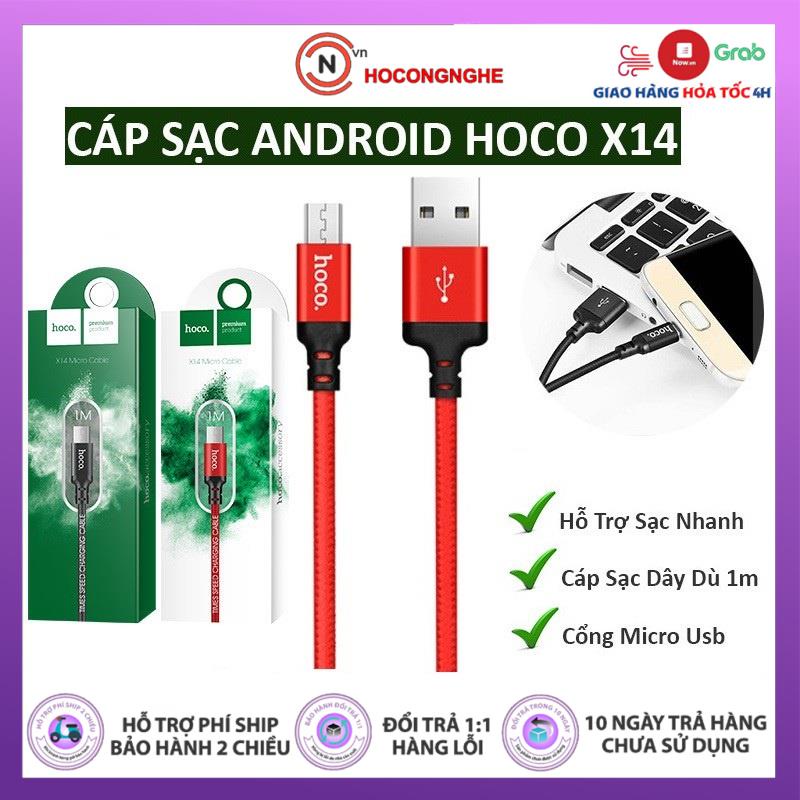 🌟CHÍNH HÃNG🌟 Dây Sạc Samsung 💎 Hoco X14 Micro Usb 💎 CÁP SẠC OPPO dành cho các thiết bị Android Hỗ Trợ Truyền Dữ Liệu - C