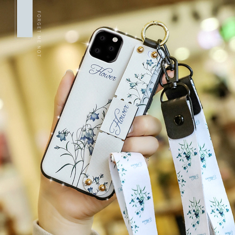 Ốp điện thoại silicon mềm gắn dây đeo cổ tay và dây treo cho iPhone 12 Pro Max 12 Mini 11 Pro Max XS Max XR X 7 8 Plus Luxury Soft Silicone Wrist Strap Phone Case With Free Lanyard