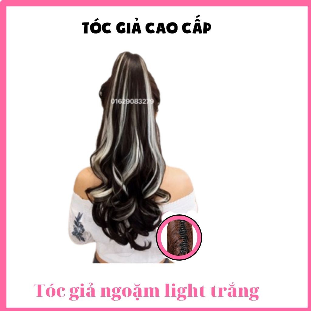 Tóc giả ngoặm phối line bạch kim ❤️FREESHIP❤️ mã n50