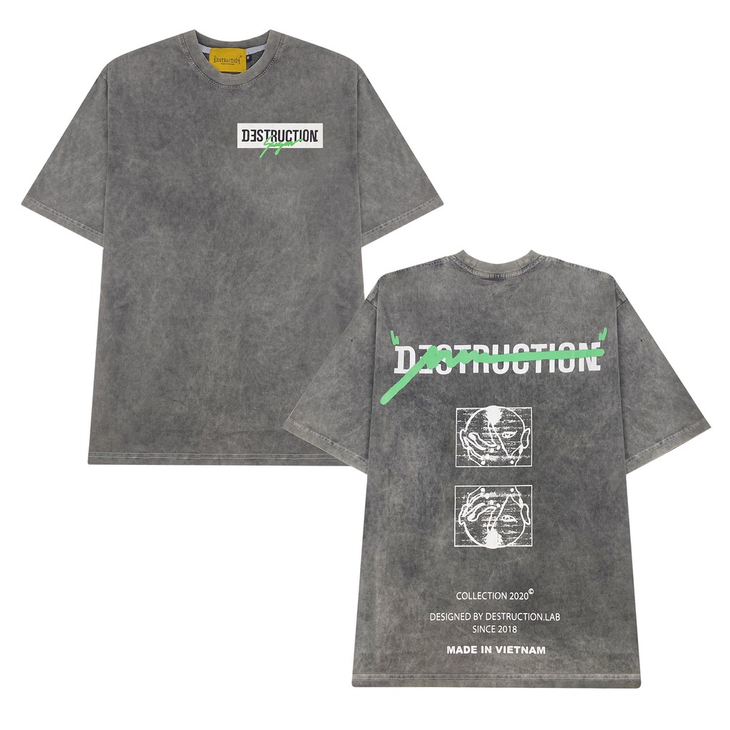 Áo thun DESTRUCTION Logo Wash Xám