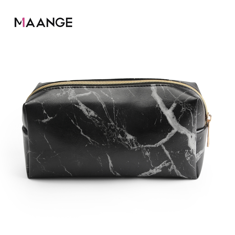 Set 3 Túi Đựng Bút/Mỹ Phẩm Trang Điểm MAANGE Họa Tiết Đá Cẩm Thạch Thời Trang
