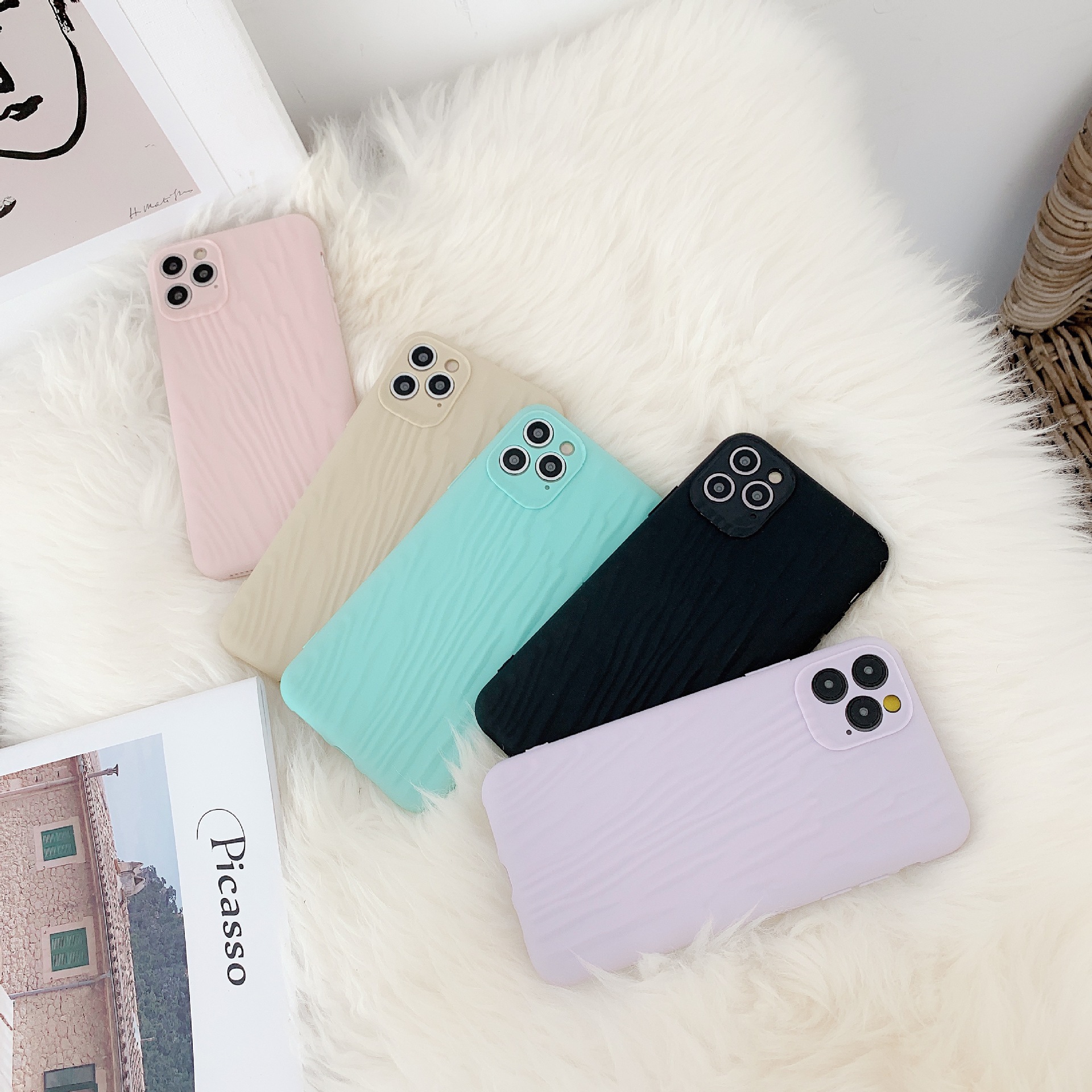 Ốp điện thoại TPU mềm bảo vệ bao phủ toàn diện họa tiết cát chảy đơn giản cho iPhone 11 Pro Max XS X XR 6 7 8 Plus SE | BigBuy360 - bigbuy360.vn