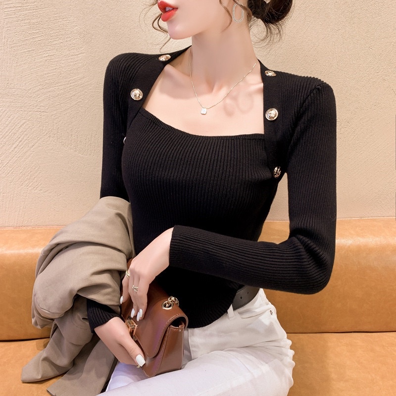 áo len dài tay cổ tam giác m2