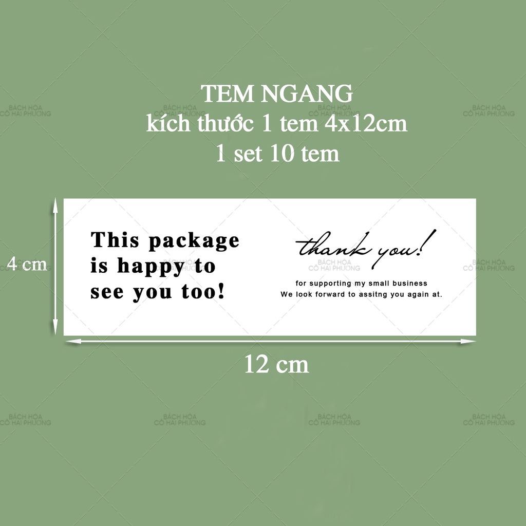 SET 8 TEM DÁN/ STICKER THANK YOU, TEM NIÊM PHONG/TEM DÁN HỘP CARTON ĐÓNG GÓI - Mẫu This Package