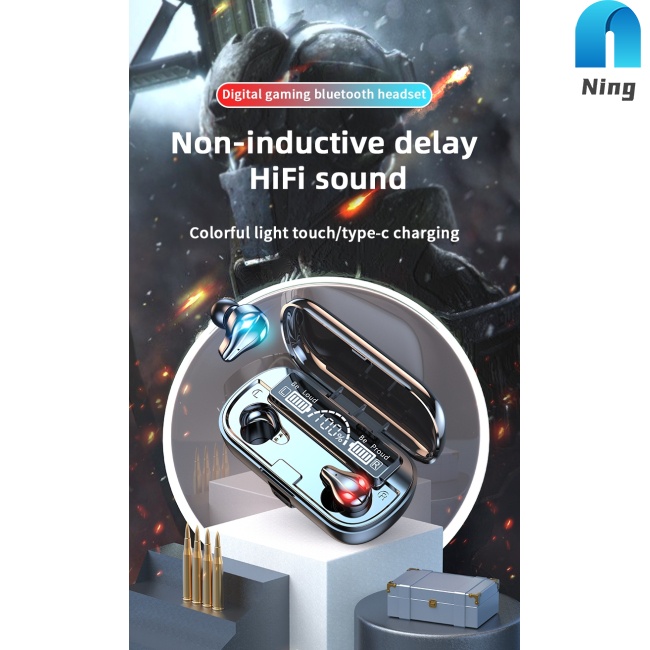 Tai Nghe Nhét Tai Không Dây Chơi Game Ning X9 Tws Mini Giảm Tiếng Ồn Kèm Hộp Sạc Tiện Dụng