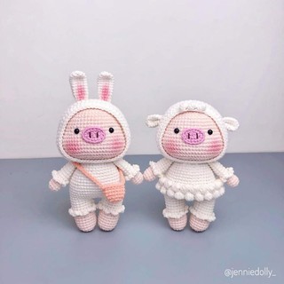 Heo bông xinh xắn thú bông len handmade