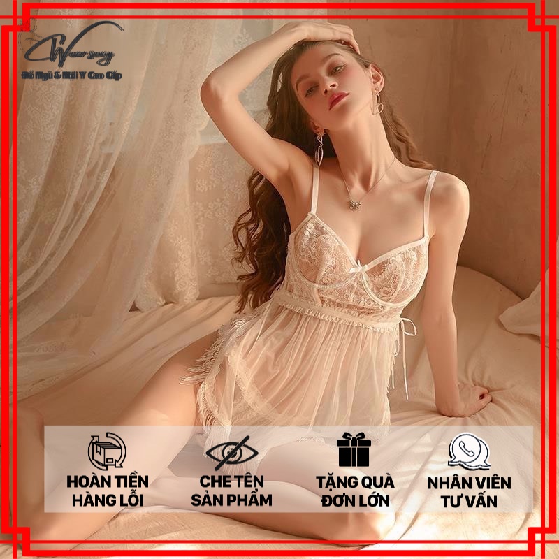 Váy Ngủ Hai dây Ren Cao Cấp 1067 Gợi Cảm Quyến Rũ [CWEAR.SEXY]
