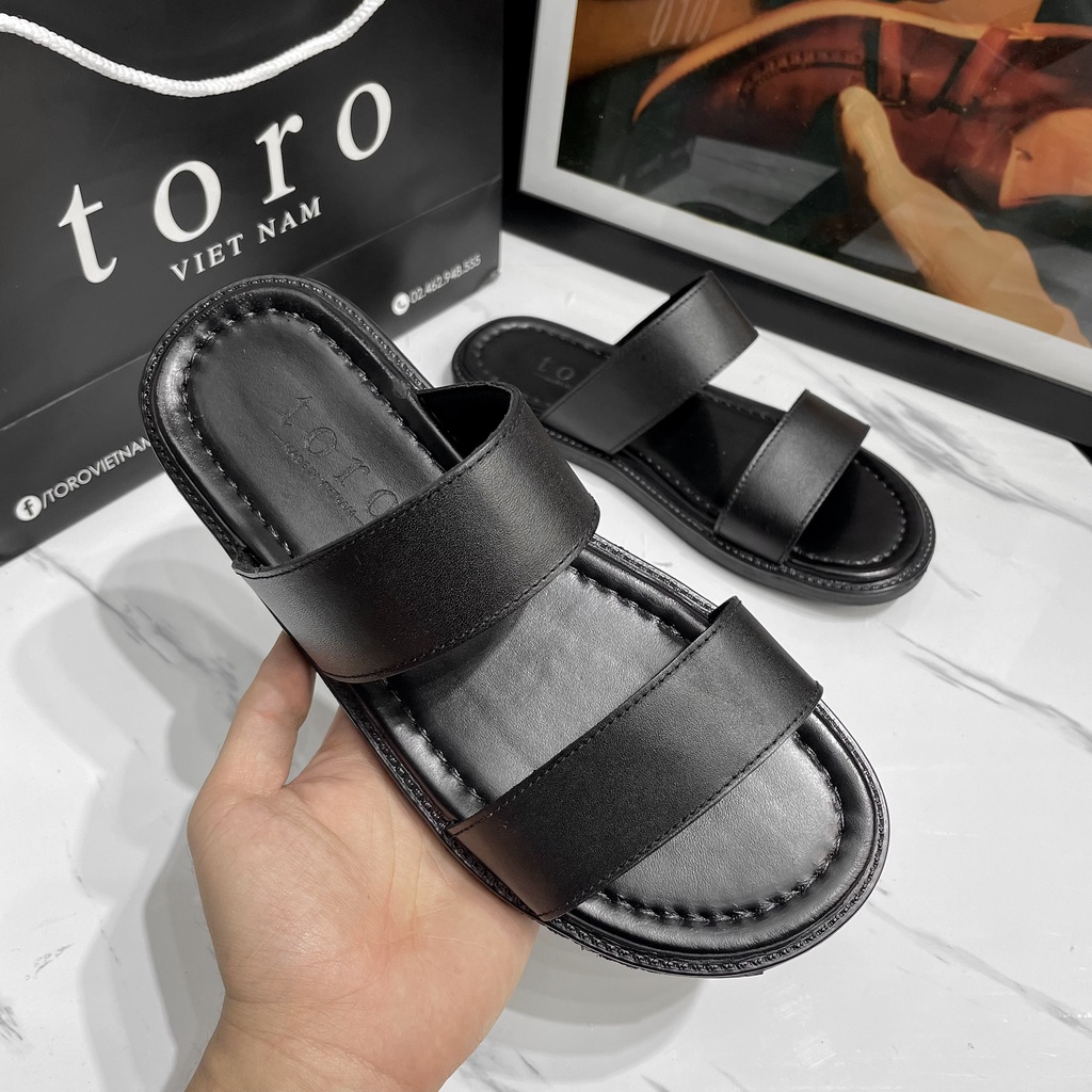 DÉP DA NAM QUAI NGANG - DA BÒ ĐẾ CAO SU SIÊU BỀN TOROSHOES D06