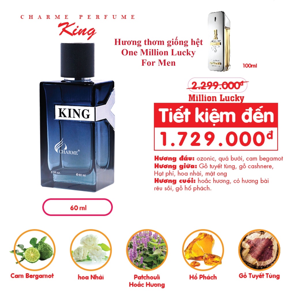 Nước hoa nam Charme King 60ml