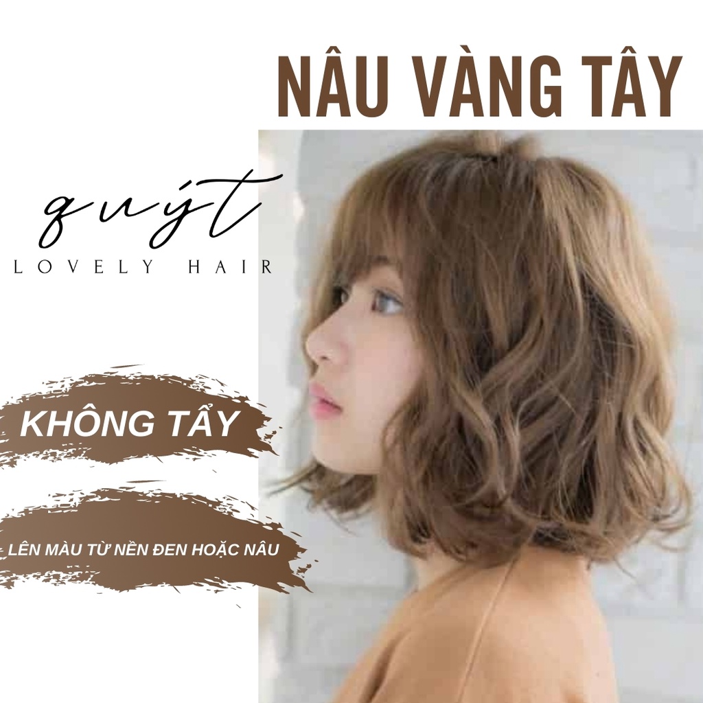 Thuốc Nhuộm Tóc Nâu Vàng Tây - Không Tẩy-tặng oxy