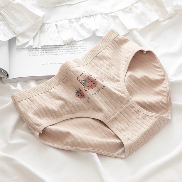 Combo 5 Quần Lót Nữ Cotton Cute Dễ Thương Hình Gấu Hồng