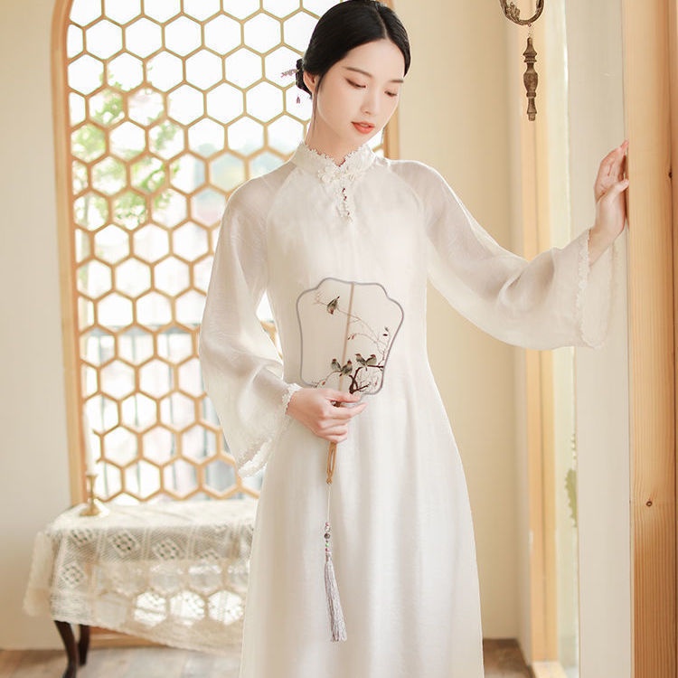 Đầm Dáng Dài Phong Cách Trung Hoa Cổ Điển Cho Nữ