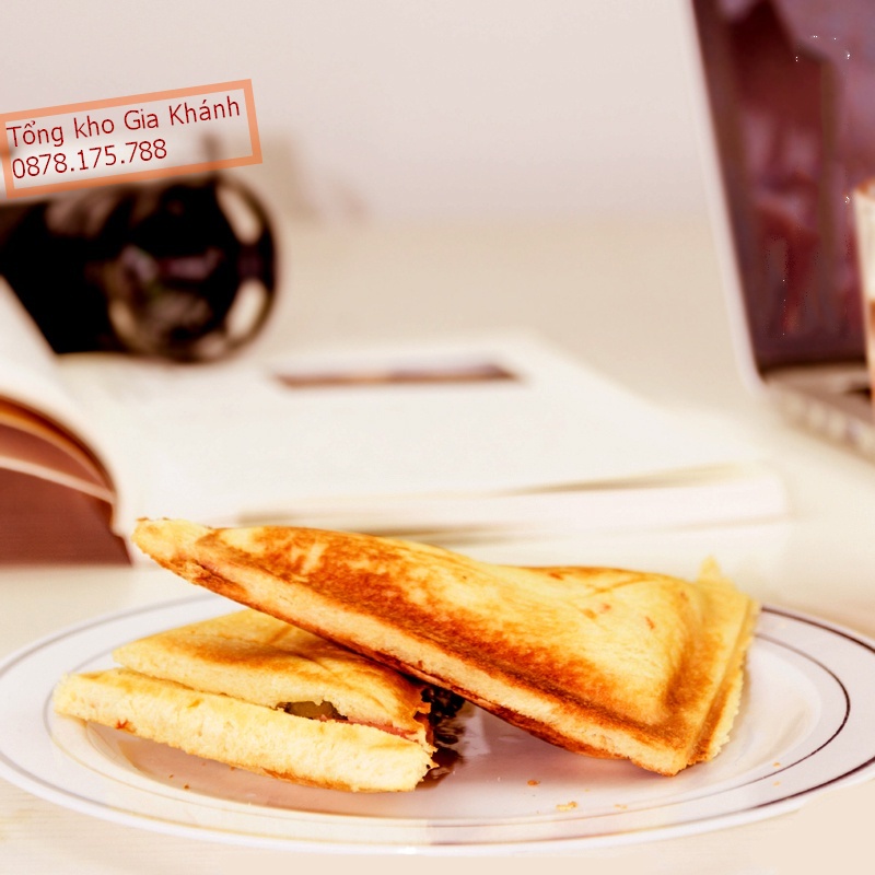 Máy Làm Bánh Mì Mini, Nướng Thịt Tự Động, Máy Kẹp Ép Nướng Bánh Mì Tại Gia Nikai