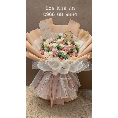 [Quà sinh nhật] Bó hoa sáp mix màu 60bông cao cấp, cực to đẹp. Bền vĩnh cửu.