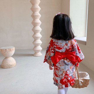 [V043] Kimono hoa đỏ sz 80-130
