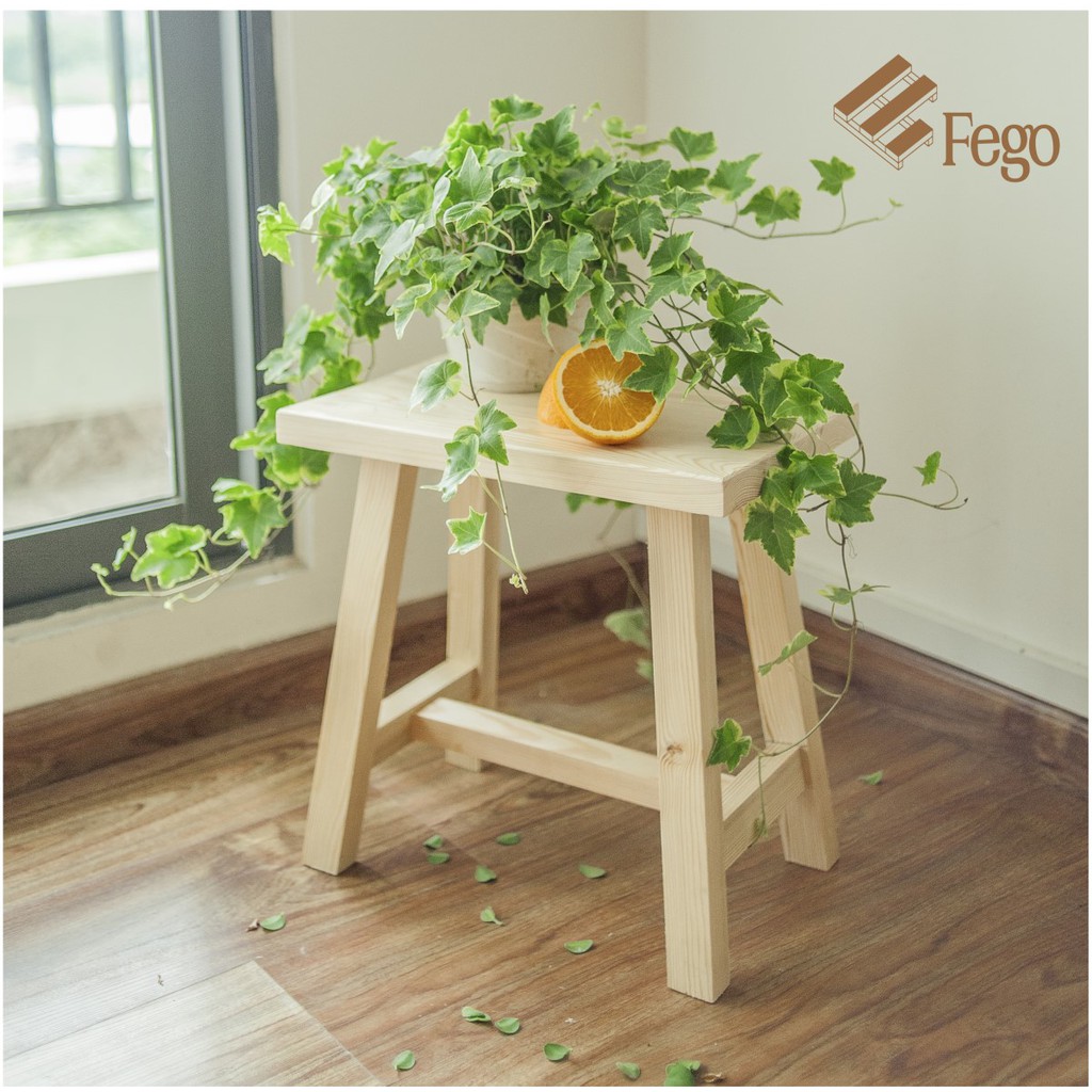 Ghế đôn FEGO0010/ Ghế trang trí decor gỗ thông