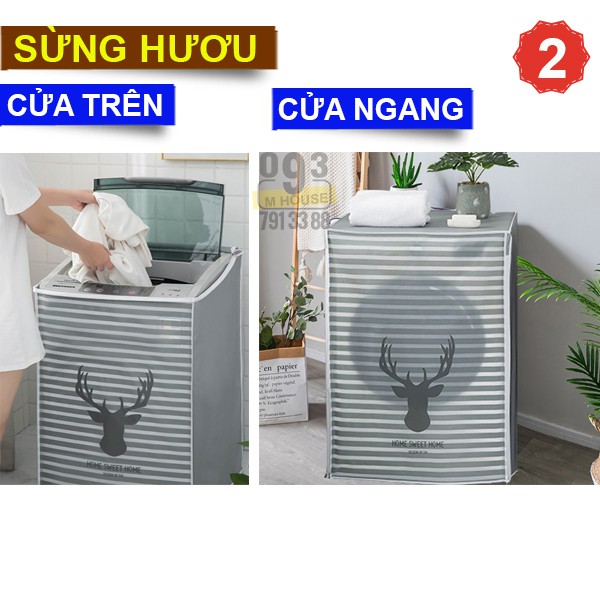 Miếng Đậy Máy Giặt Lồng Đứng Lồng Ngang, Áo Trùm Cho Máy Giặt