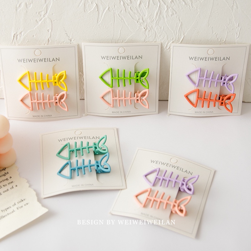 [Màu Sắc Ngẫu Nhiên] Kẹp Tóc Hình Xương Cá Màu Sắc Ngọt Ngào Phụ Kiện Thời Trang Cho Nữ AB030