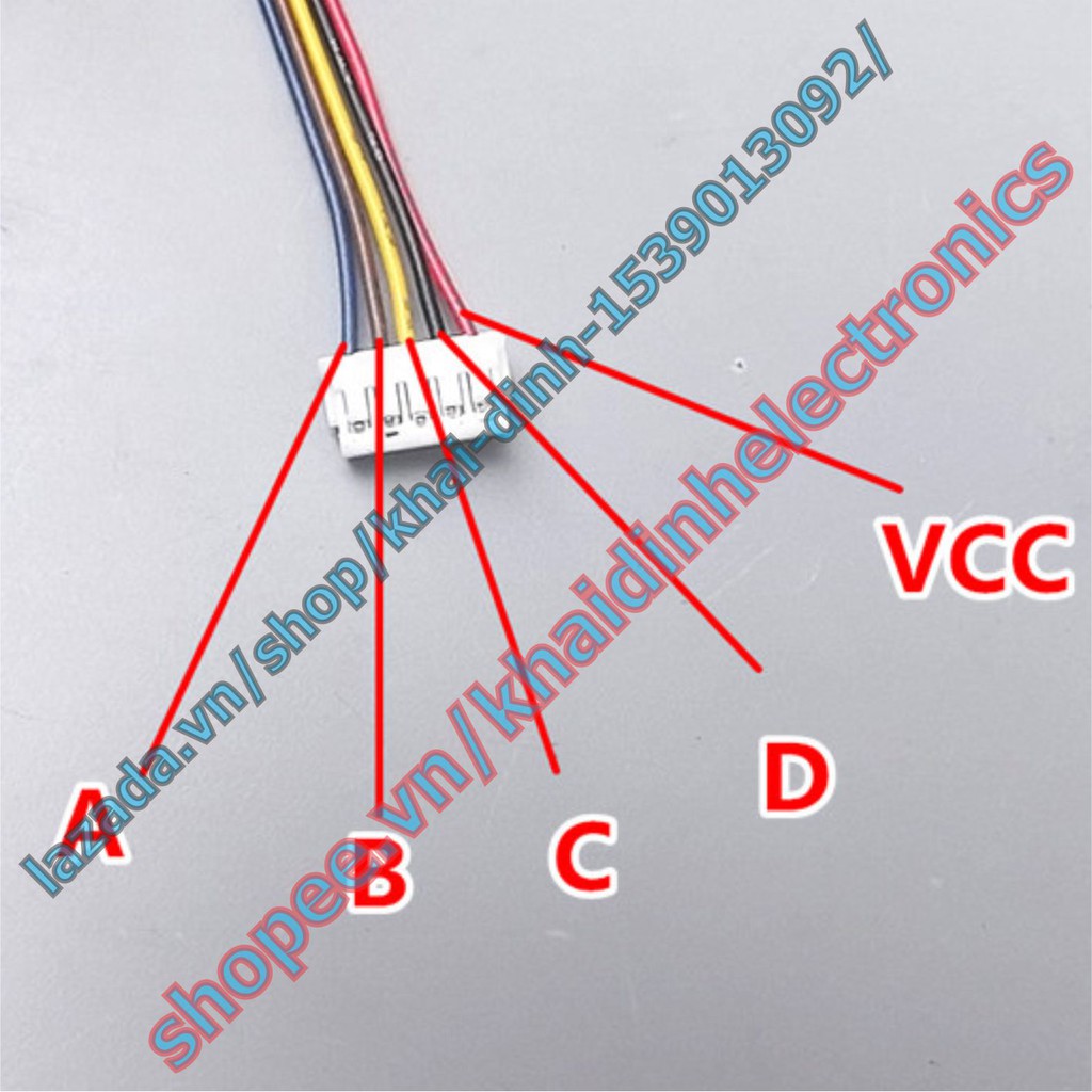 2 cái Động cơ bước giảm tốc 4 pha 5 dây, 5Vdc 24YBJ trục 5mm x 13.5mm 30gam kde5233