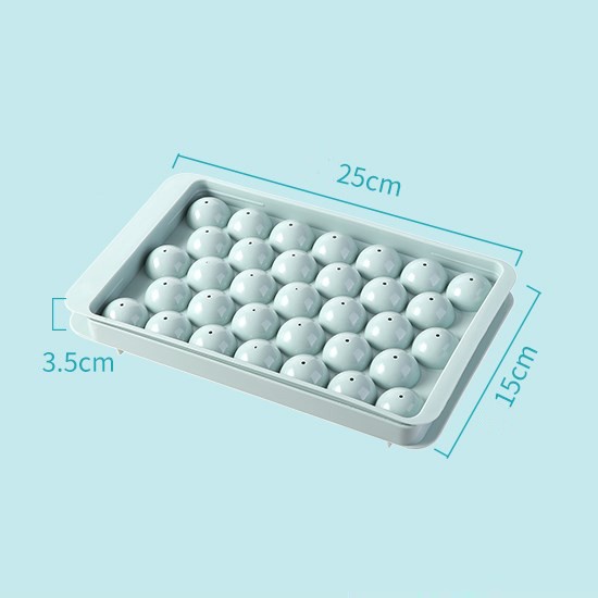 Khay Đá Tròn, Khuôn Làm Đá Bi Tròn 33 Viên Có Nắp Đậy An Toàn, Khay Làm Thạch Hoa Qủa Tiện Lợi - Công Nghệ Số BV