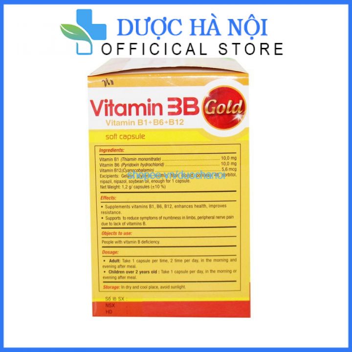 Viên uống Vitamin 3B giúp ăn ngon ngủ tốt, giảm đau nhức, tê bì chân tay hộp - 100 viên