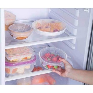 Bộ 6 miếng bọc thức ăn bằng silicon
