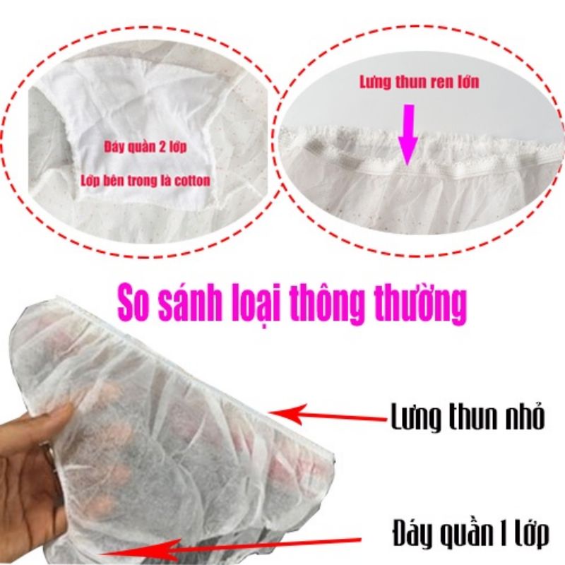 [LOẠI TỐT] Combo 5 Cái Quần Lót Giấy Mặc 1 Lần KACHOO cho Mẹ Bầu- Phụ nữ Sau Sinh - Thoáng Mát, Tiện Lợi