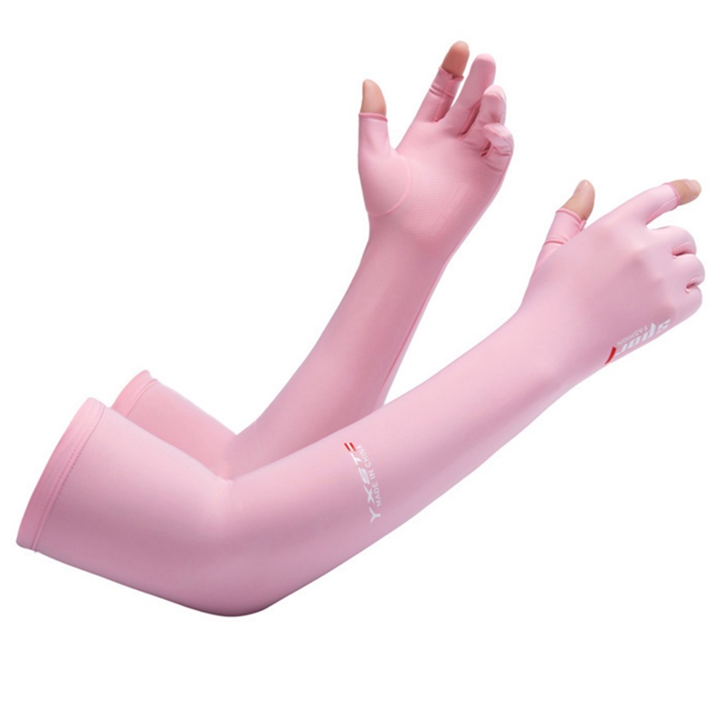 Vỏ Bọc Cánh Tay Bằng Vải Lụa Lạnh Chống Trượt Chống Tia UV Khi Lái Xe Cho Nam Và Nữ