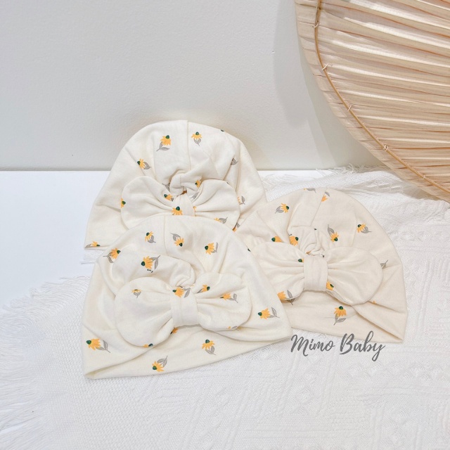 Mũ nón turban họa tiết hoa vàng dễ thương cho bé MTB90 Mimo Baby