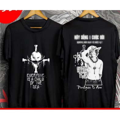 [SIÊU RẺ] ÁO ONE PIECE ACE | ÁO THUN ONE PIECE đẹp tặng kèm bịt mặt ONE PIECE cực ngầu