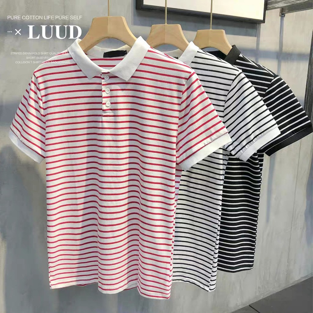 Áo thun Polo Nam Kẻ trơn, dáng Slimfit, chất thun cao cấp