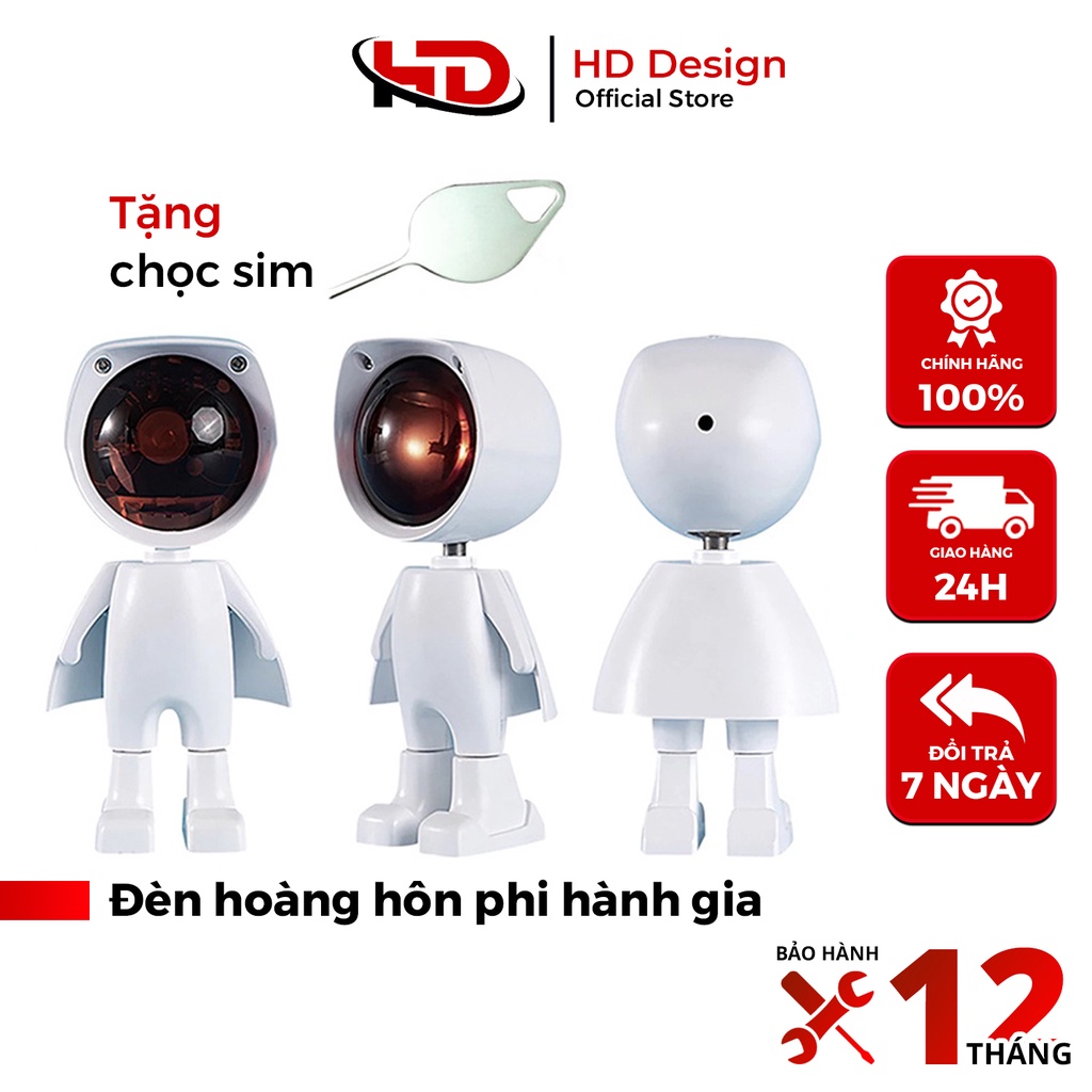 Đèn Led Hoàng Hôn Phi Hành Gia Trang Trí Cảm Ứng Một Chạm Chính Hãng HD DESIGN