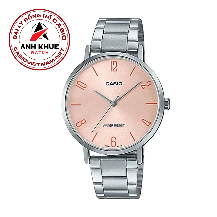 Đồng Hồ Casio Nữ LTP-VT01D-4B2 Dây Kim Loại - Chống Nước - Nền Mặt Màu Hồng