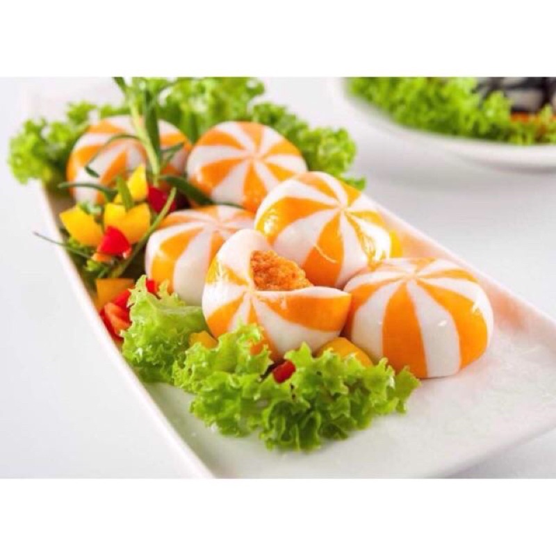 [HỎA TỐC SG] Bánh bao nhân trứng cá cam viên thả lẩu nướng chiên Malaysia - 500g