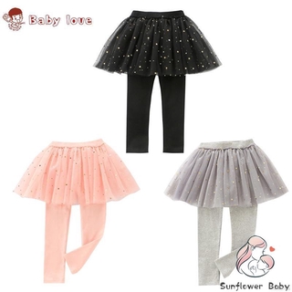 Quần Legging Kèm Chân Váy Họa Tiết Ngôi Sao Xinh Xắn Cho Bé Gái