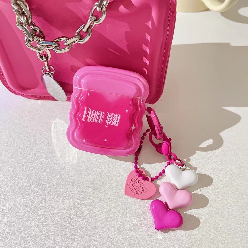Vỏ Bảo Vệ Hộp Sạc Tai Nghe Bluetooth airpods 1 2 pro Bằng tpu Mềm Họa Tiết Hoa Hồng Gợn Sóng Dễ Thương Mới