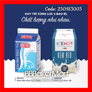 💥 HỎA TỐC 💥 Kem béo thực vật RICH lùn – Hộp 454gr (BAO BÌ CŨ/MỚI NGẪU NHIÊN, TÙY LÔ)