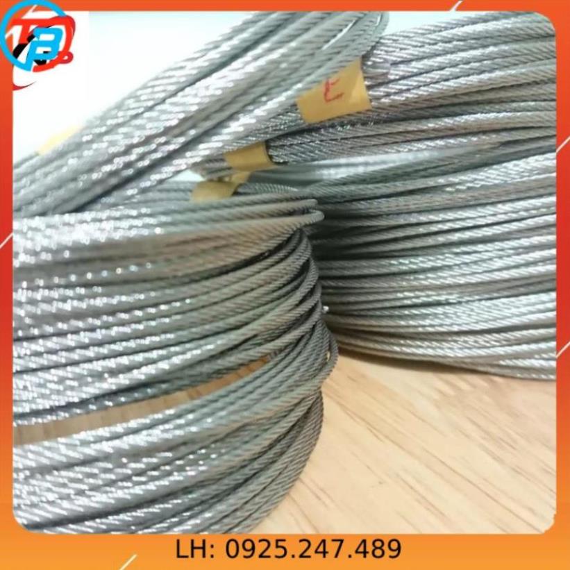 50 Mét cáp INOX 304 5mm chống rỉ sét,ăn mòn cực tốt.Làm dây phơi quần áo,chằng buộc,trang trí nhà cửa....kimkhinhatphat