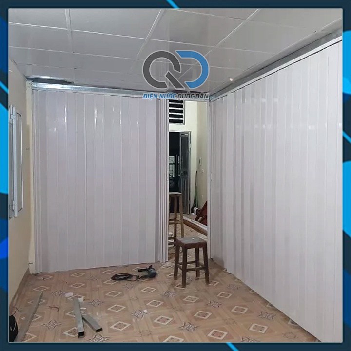 Cửa Nhựa Xếp Nhà Tắm, Nhà vệ Sinh Màu Trắng - Hàng Cao Cấp 0.8mx1.8m và 1mx2m