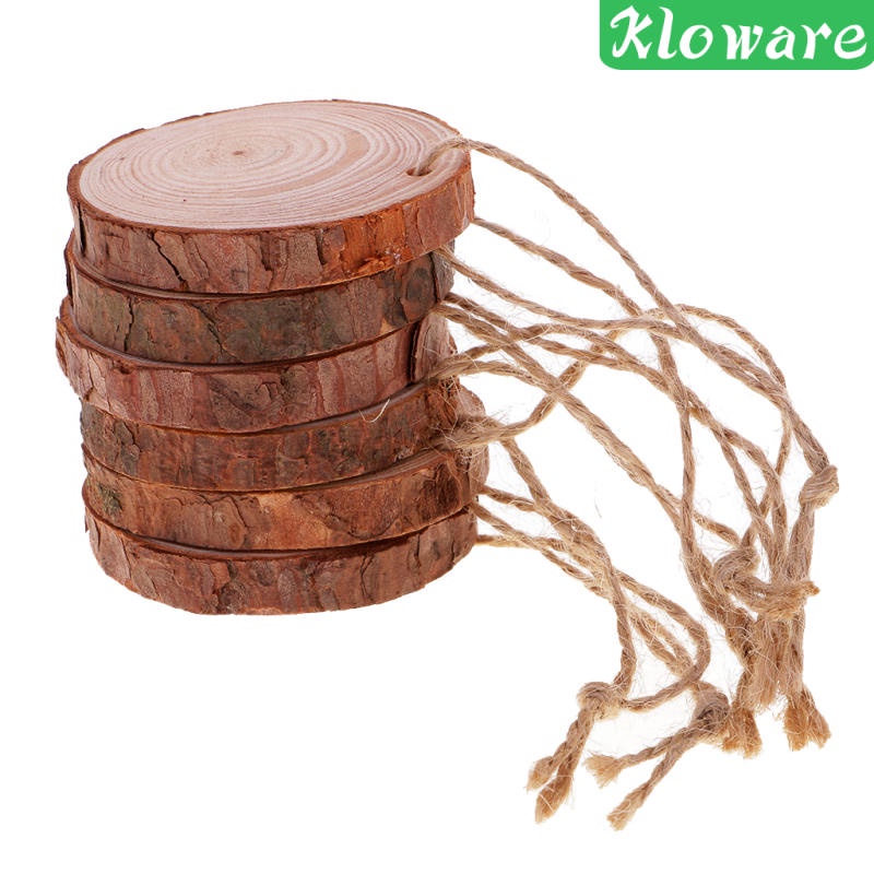Set 10 Lát Gỗ Thông Hình Tròn Treo Trang Trí Thủ Công DIY