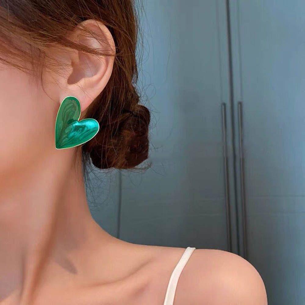 EUCA Bông Tai Dáng Dài Mặt Hình Trái Tim Thời Trang Cho Nữ