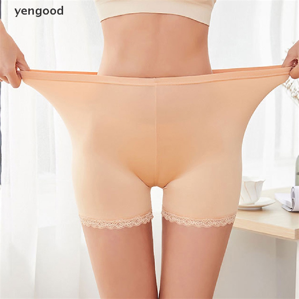 Quần Lót Boxer Ngắn Dáng Ôm Không Đường May Phối Ren Quyến Rũ Cho Nữ