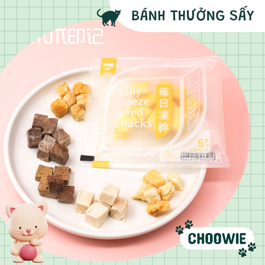 Bánh thưởng SẤY LẠNH 5 gram nhiều hương vị siêu ngon | Snack cho mèo