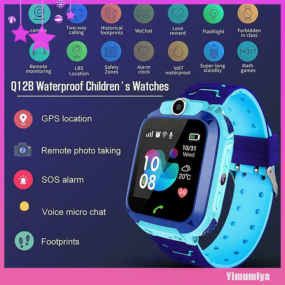 Đồng hồ thông minh Q12 chống nước hỗ trợ theo dõi nhịp tim cho trẻ em